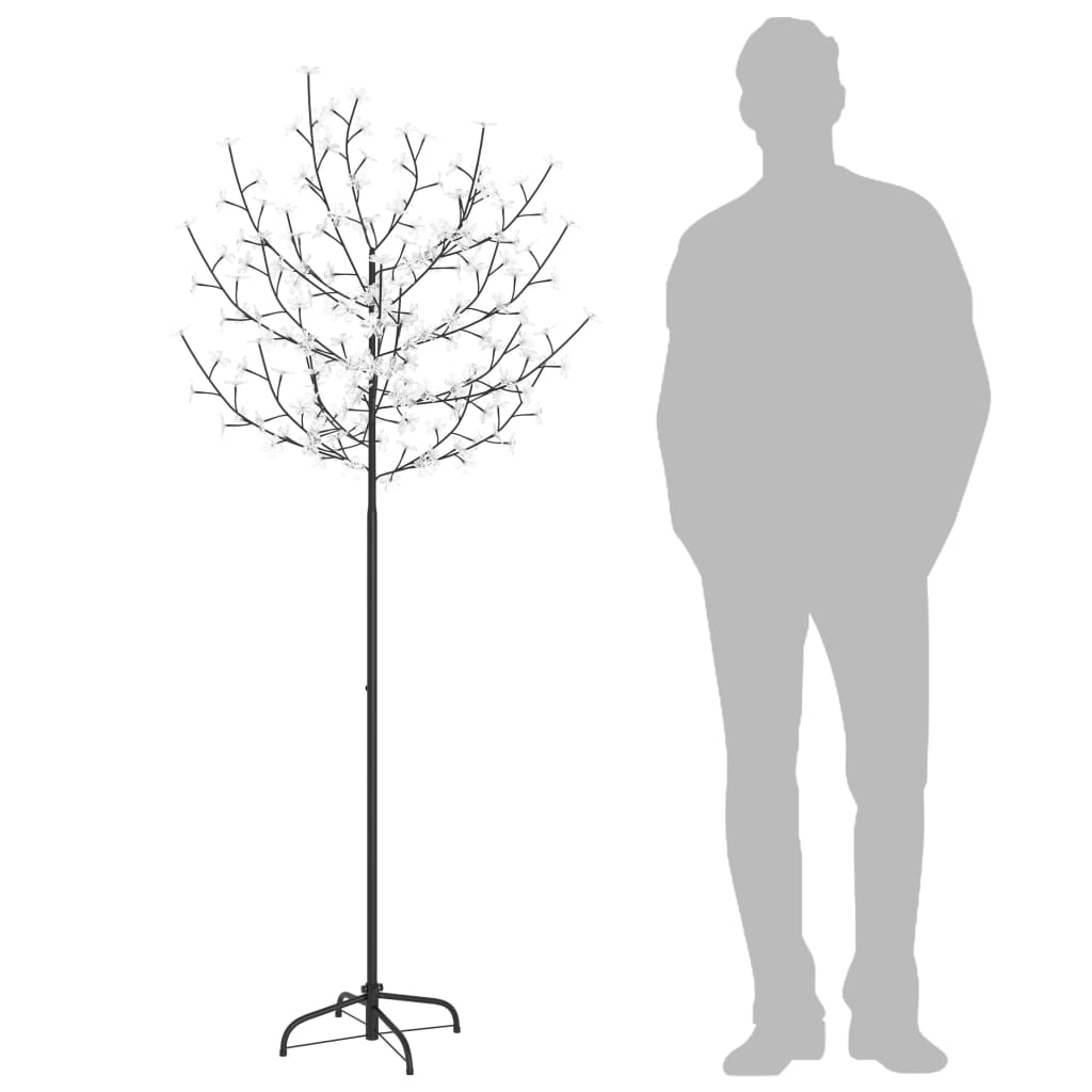 Kerstboom 200 Led's Blauw Wit Licht Kersenbloesem 180 Cm