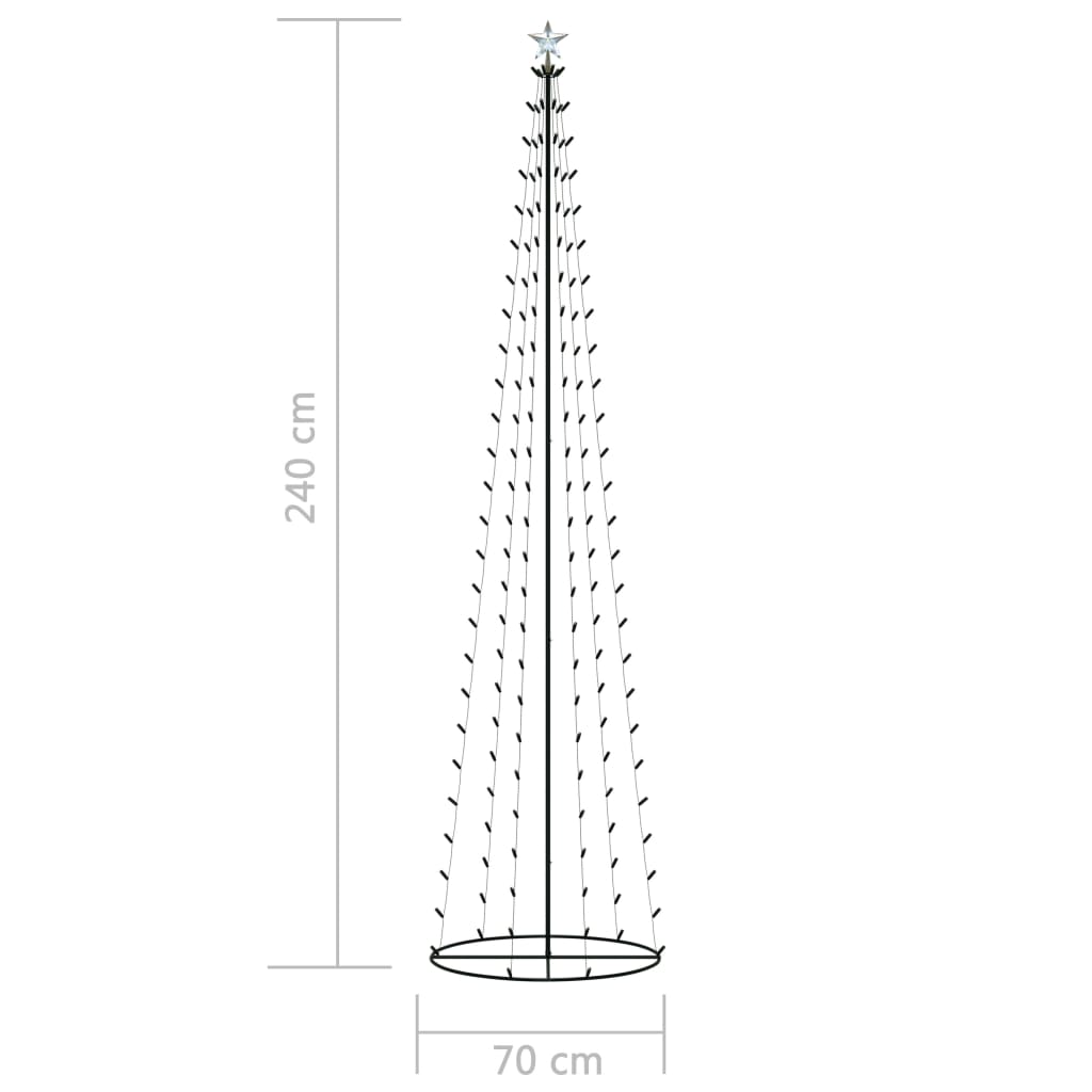 Kegelkerstboom 136 Led's 70X240 Cm Warmwit