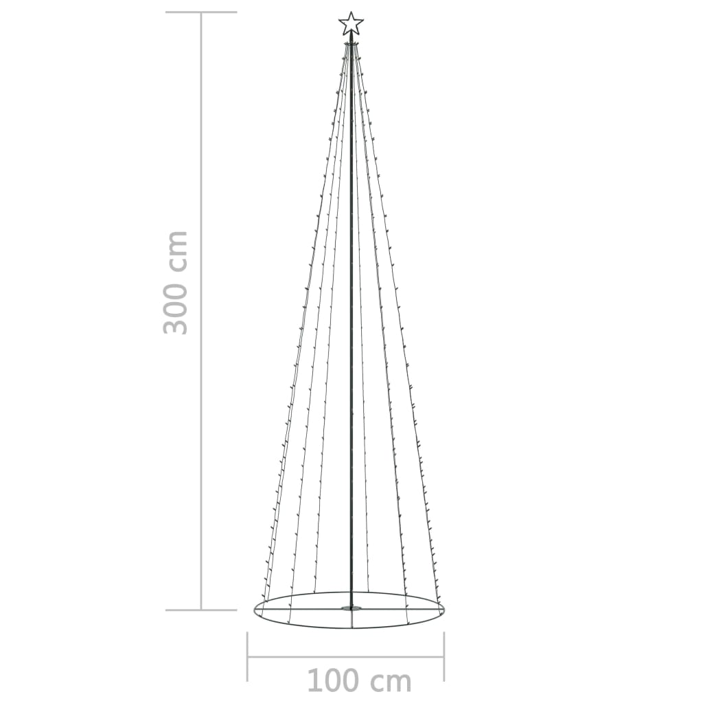 Kegelkerstboom 330 Led's 100X300 Cm Meerkleurig