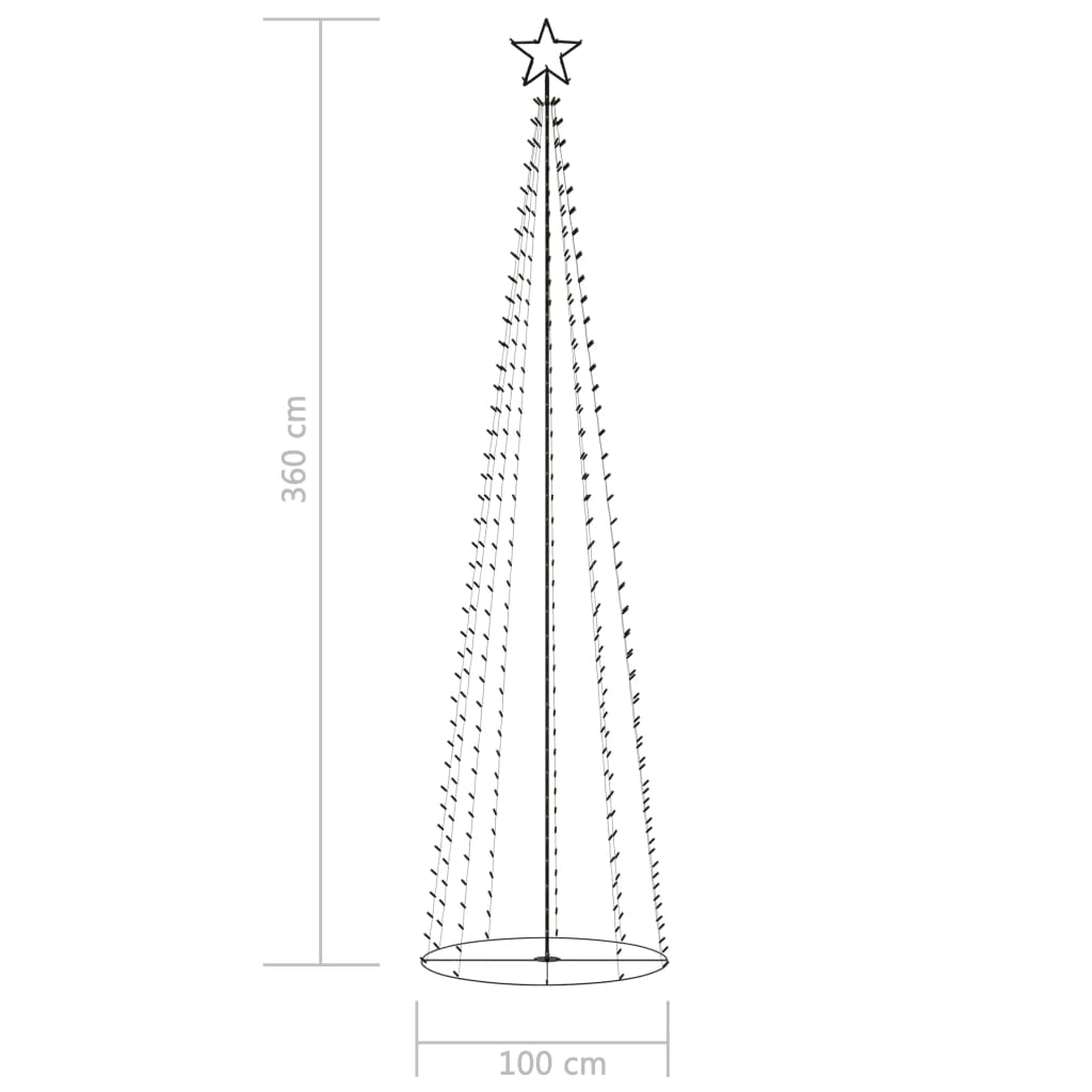 Kegelkerstboom 400 Led's 100X360 Cm Warmwit