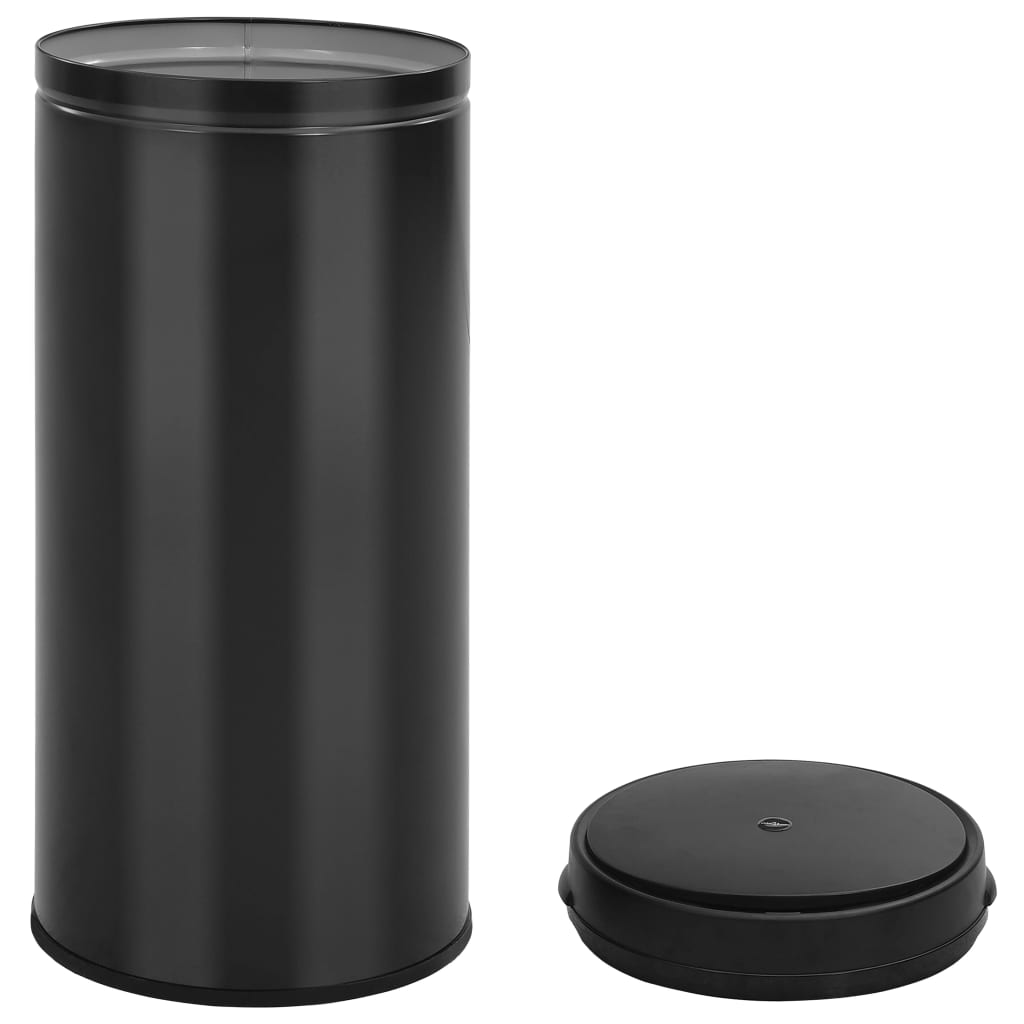 Prullenbak Met Automatische Sensor 80 L Koolstofstaal Zwart