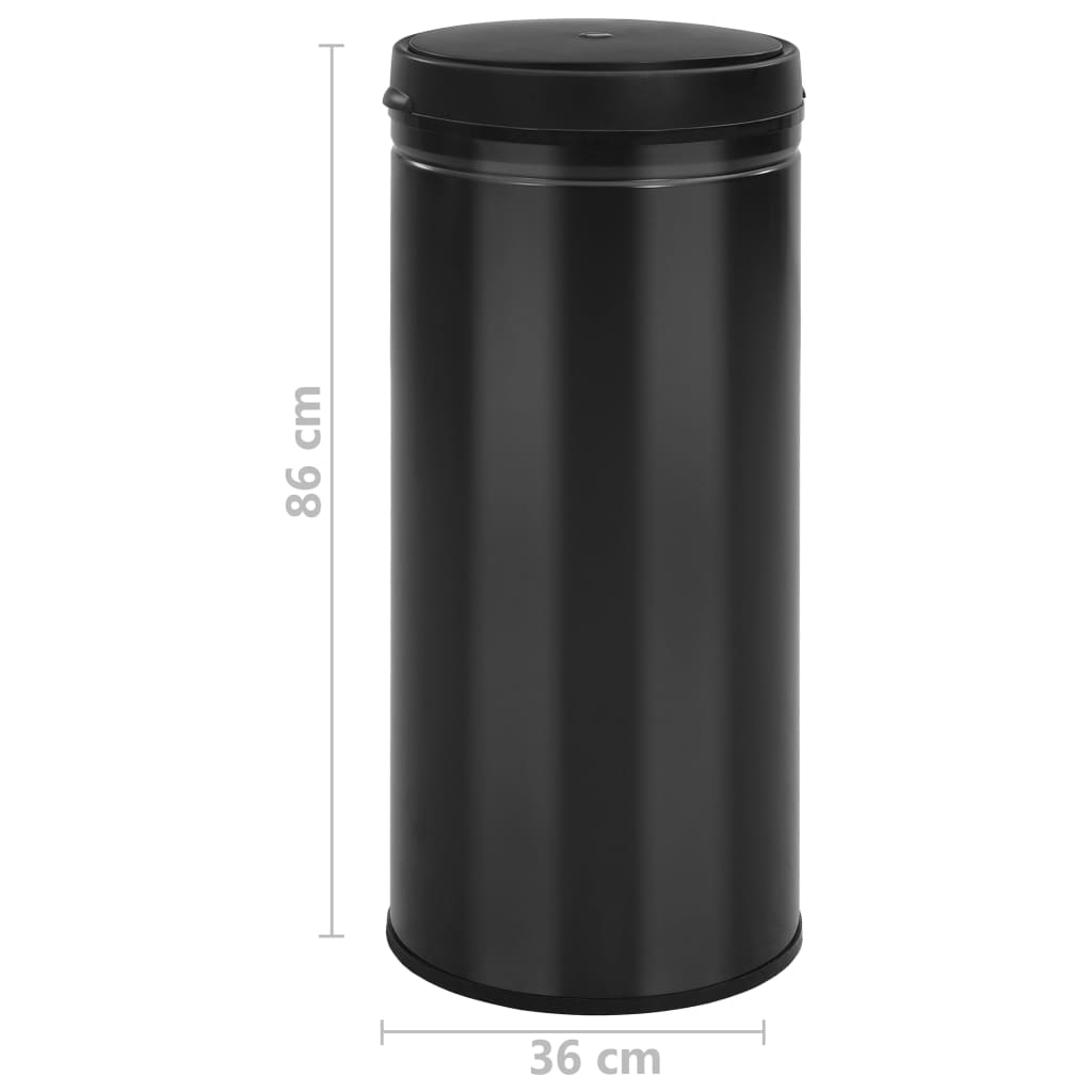 Prullenbak Met Automatische Sensor 80 L Koolstofstaal Zwart