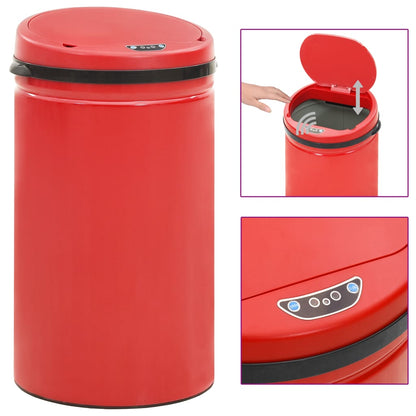 Prullenbak Met Automatische Sensor 50 L Koolstofstaal Rood
