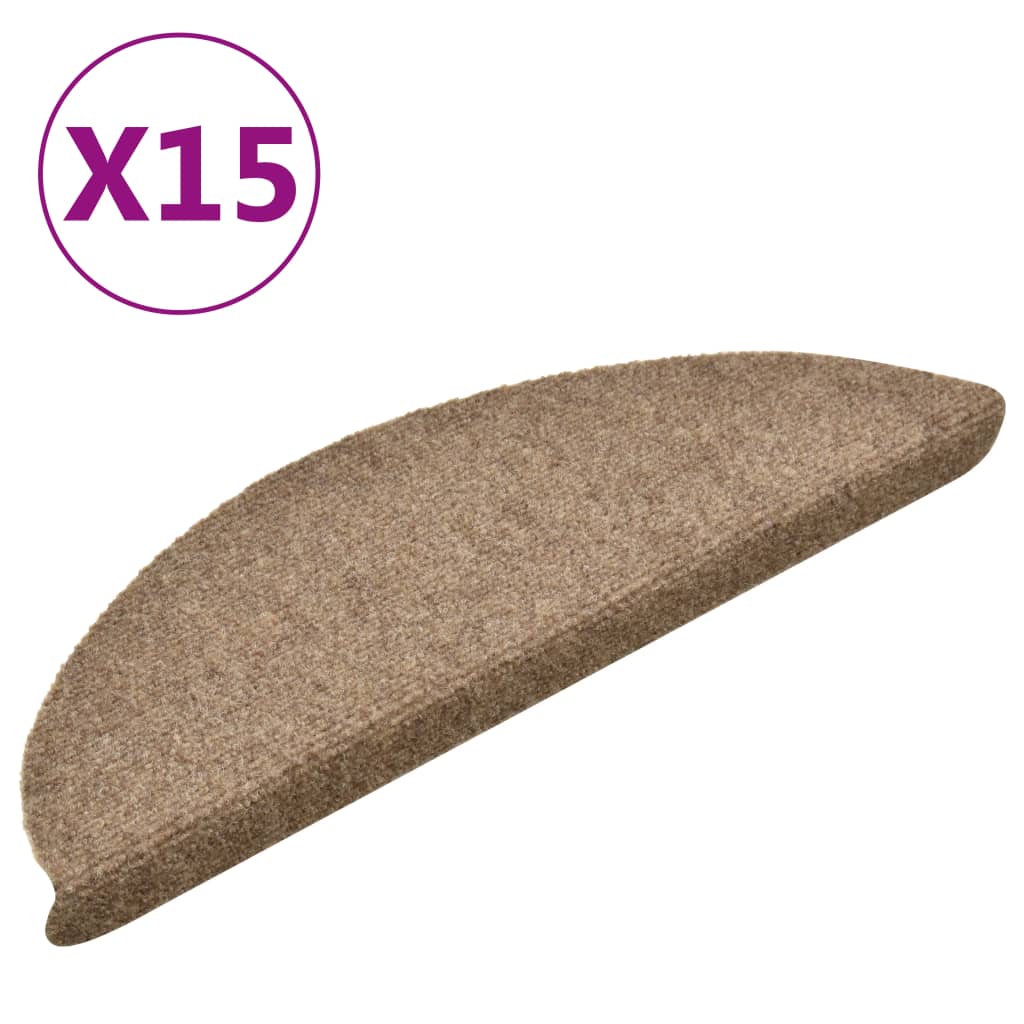 Trapmatten Zelfklevend 15 St 56X17X3 Cm Naaldvilt Crèmekleurig