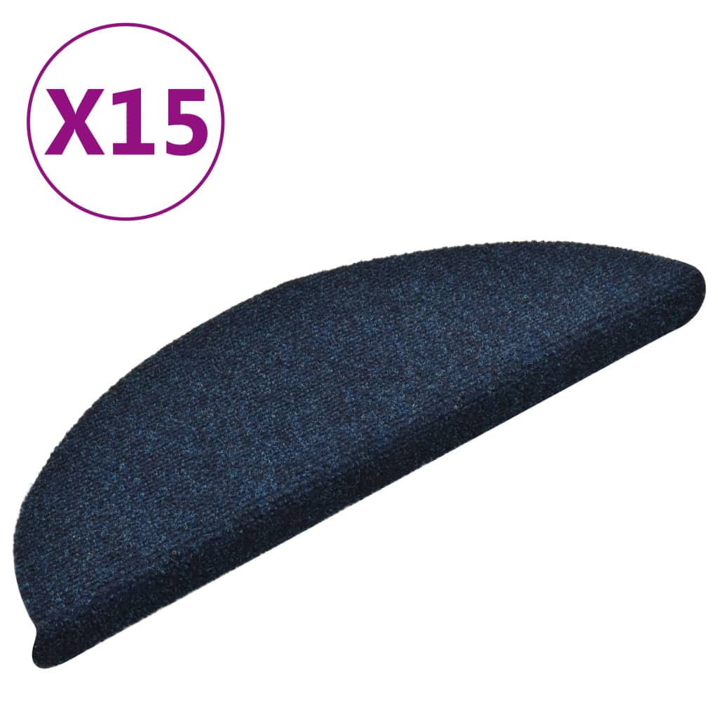 Trapmatten Zelfklevend 15 St 56X17X3 Cm Naaldvilt Marineblauw