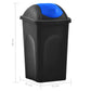 Vuilnisbak Met Schommeldeksel 60 L Zwart En Blauw