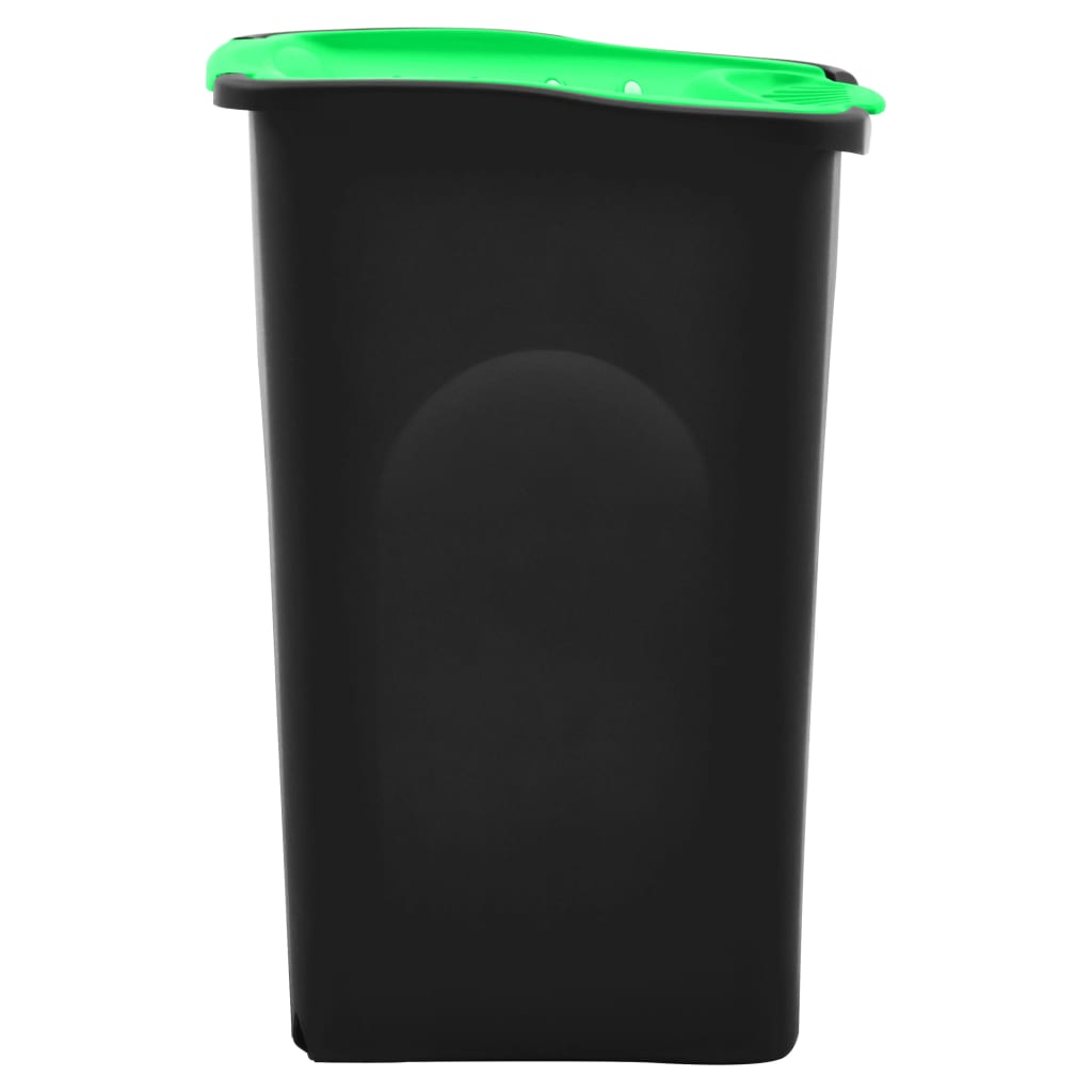 Vuilnisbak Met Scharnierdeksel 50 L Zwart En Groen