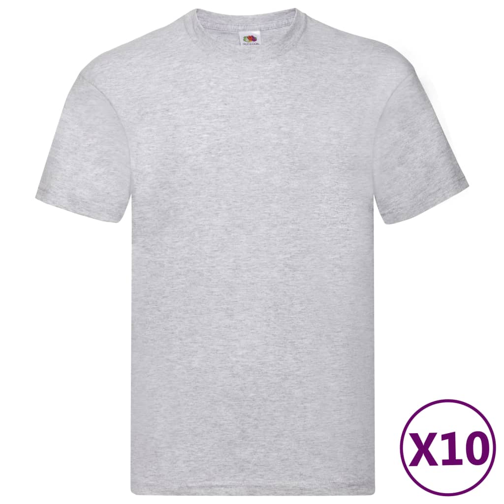 Fruit Of The Loom T-Shirts Original 10 St S Katoen Grijs