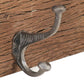 Wandkapstok Met 5 Haken 100X2,5X15 Cm Massief Gerecycled Hout