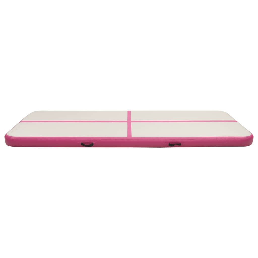 Gymnastiekmat Met Pomp Opblaasbaar 400X100X15 Cm Pvc Roze