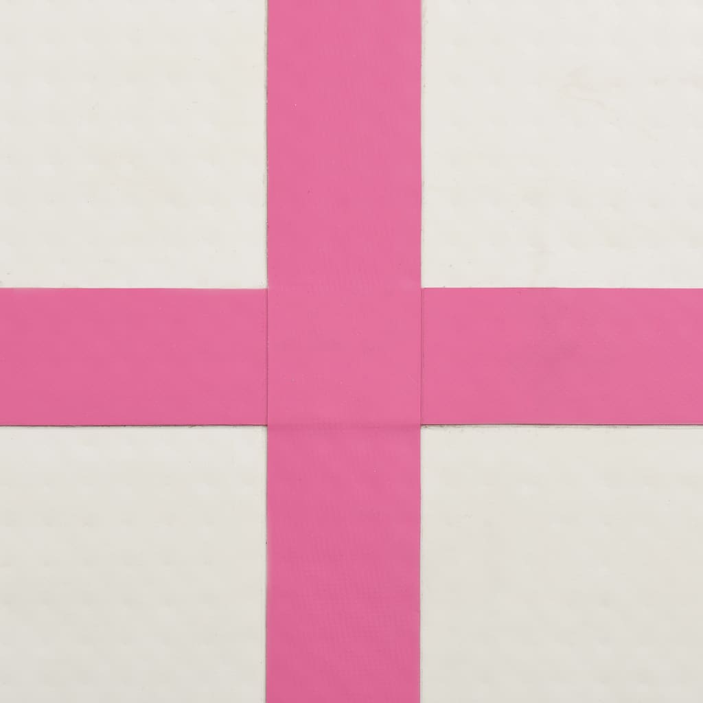 Gymnastiekmat Met Pomp Opblaasbaar 400X100X15 Cm Pvc Roze