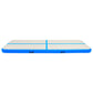 Gymnastiekmat Met Pomp Opblaasbaar 400X100X15 Cm Pvc Blauw