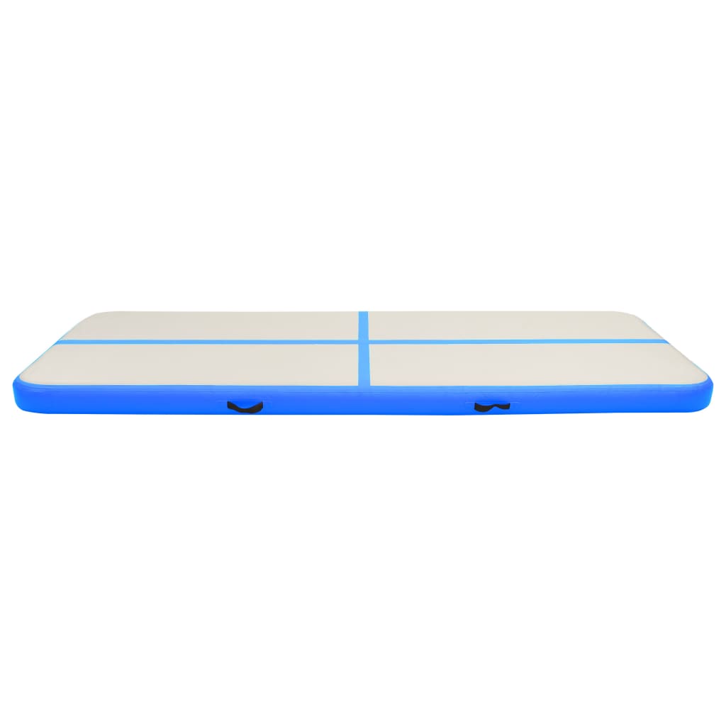 Gymnastiekmat Met Pomp Opblaasbaar 400X100X15 Cm Pvc Blauw
