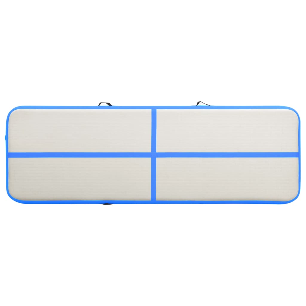 Gymnastiekmat Met Pomp Opblaasbaar 400X100X15 Cm Pvc Blauw