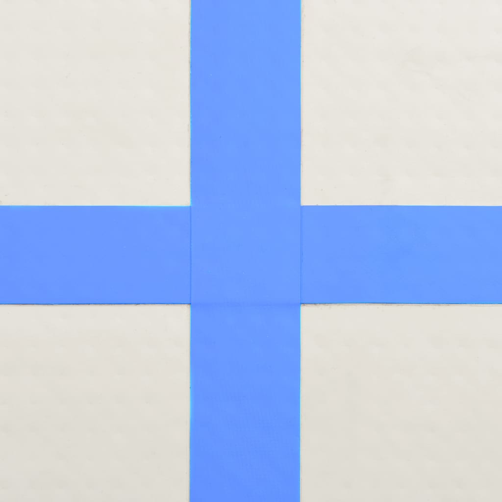 Gymnastiekmat Met Pomp Opblaasbaar 400X100X15 Cm Pvc Blauw