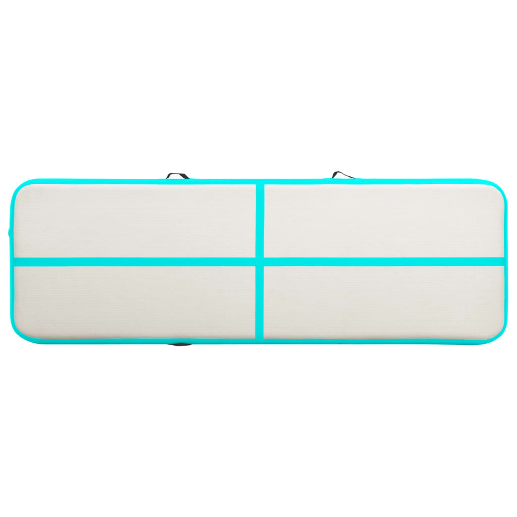 Gymnastiekmat Met Pomp Opblaasbaar 400X100X15 Cm Pvc Groen