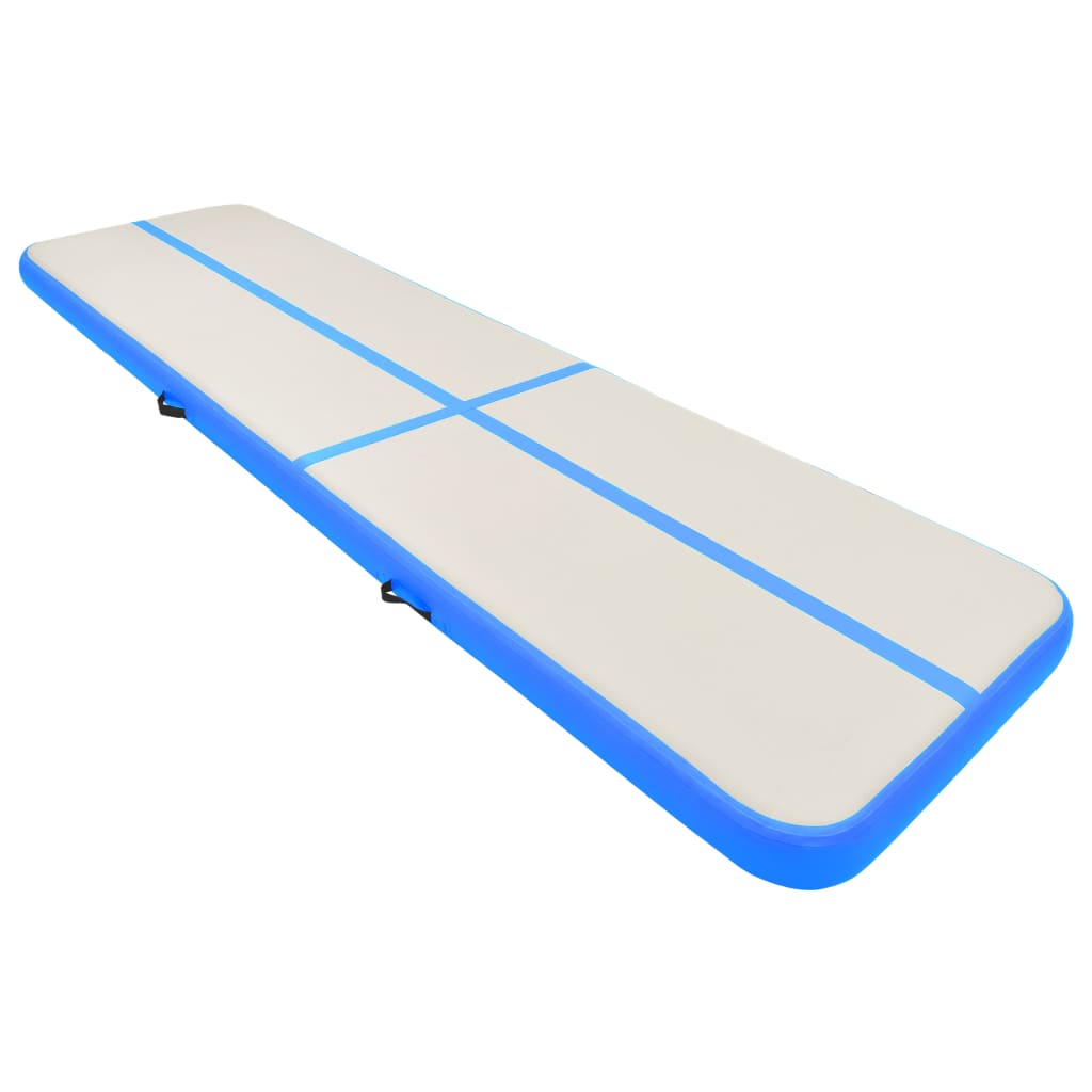 Gymnastiekmat Met Pomp Opblaasbaar 800X100X15 Cm Pvc Blauw