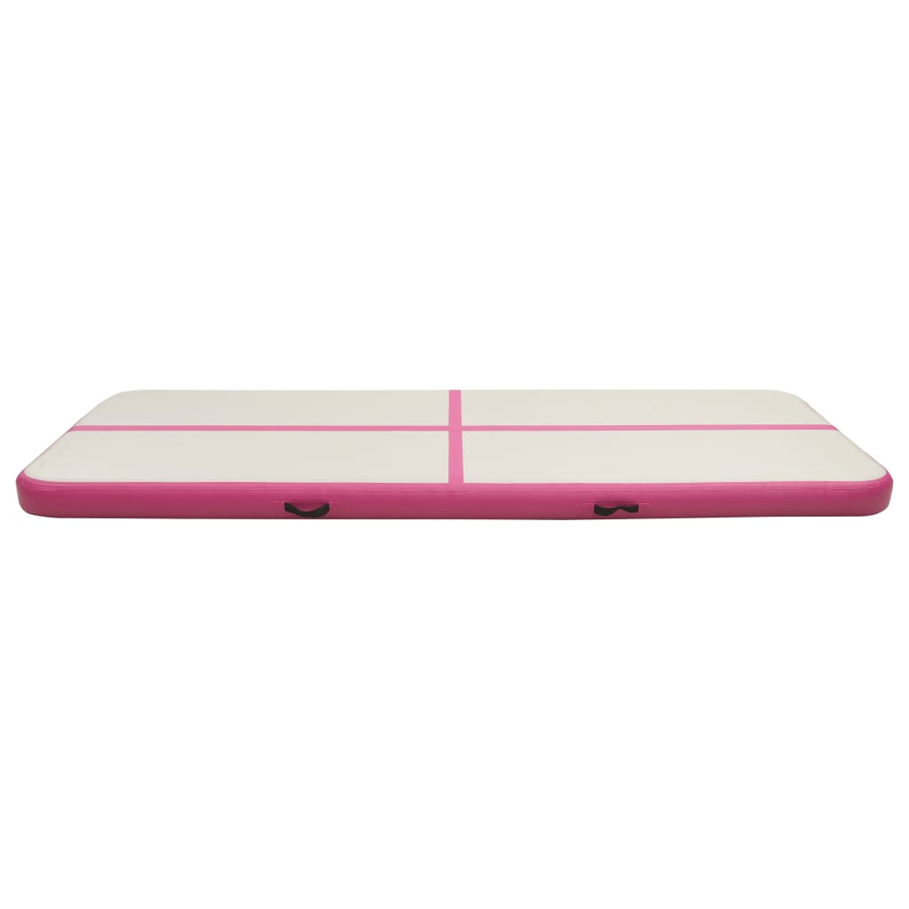 Gymnastiekmat Met Pomp Opblaasbaar 400X100X20 Cm Pvc Roze