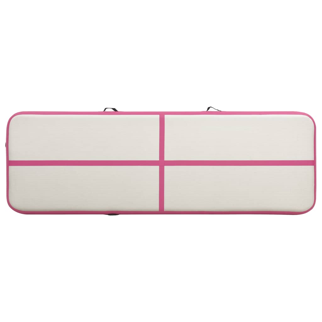 Gymnastiekmat Met Pomp Opblaasbaar 400X100X20 Cm Pvc Roze
