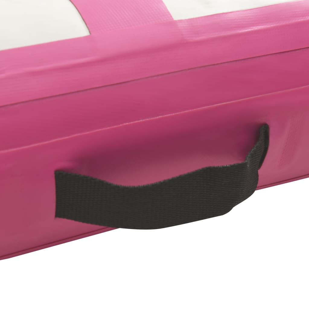 Gymnastiekmat Met Pomp Opblaasbaar 400X100X20 Cm Pvc Roze