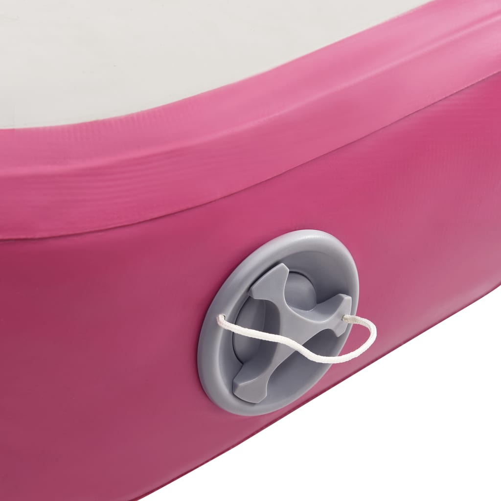 Gymnastiekmat Met Pomp Opblaasbaar 400X100X20 Cm Pvc Roze