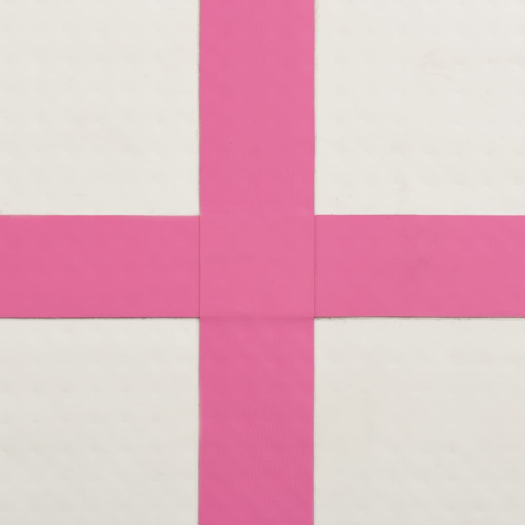 Gymnastiekmat Met Pomp Opblaasbaar 400X100X20 Cm Pvc Roze