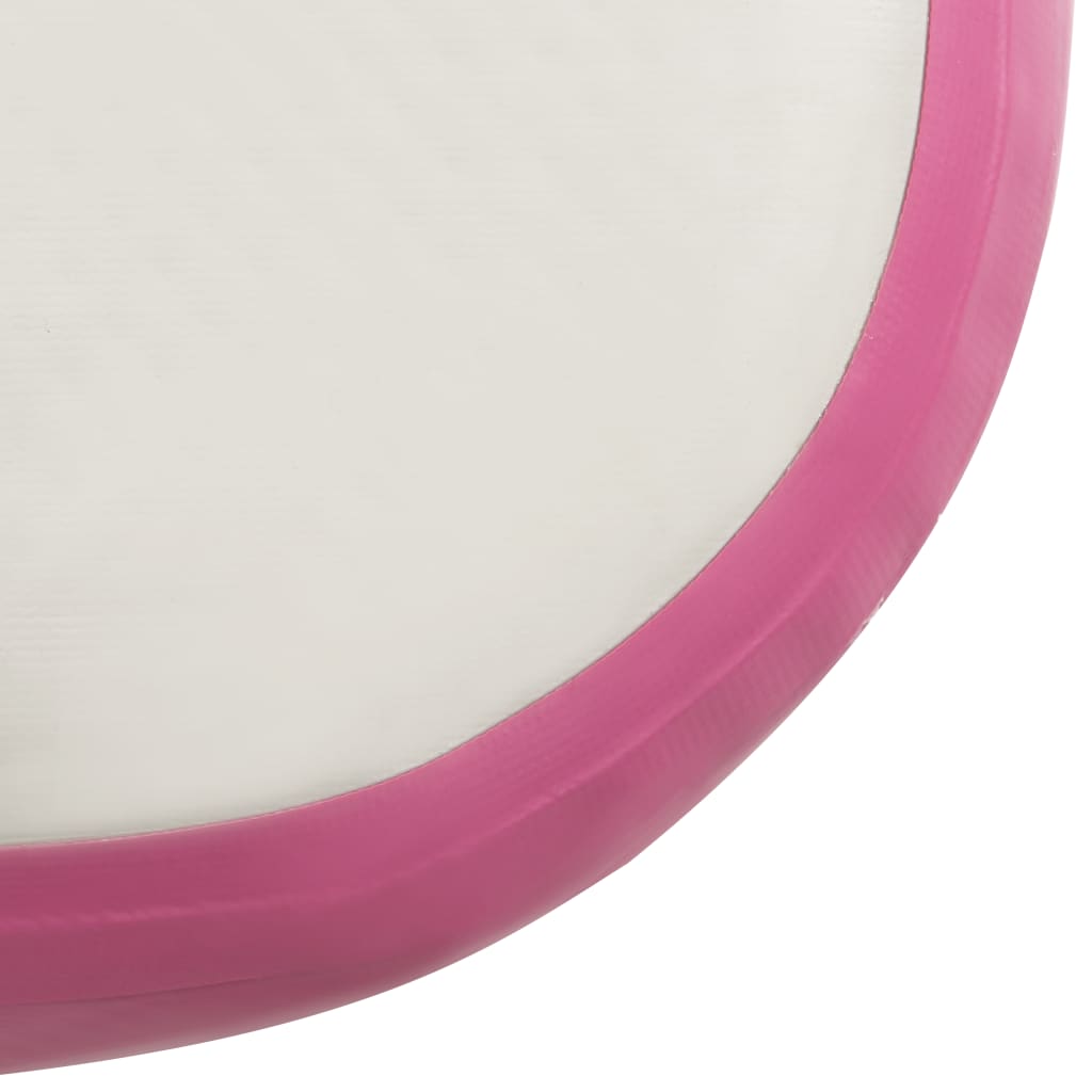 Gymnastiekmat Met Pomp Opblaasbaar 400X100X20 Cm Pvc Roze