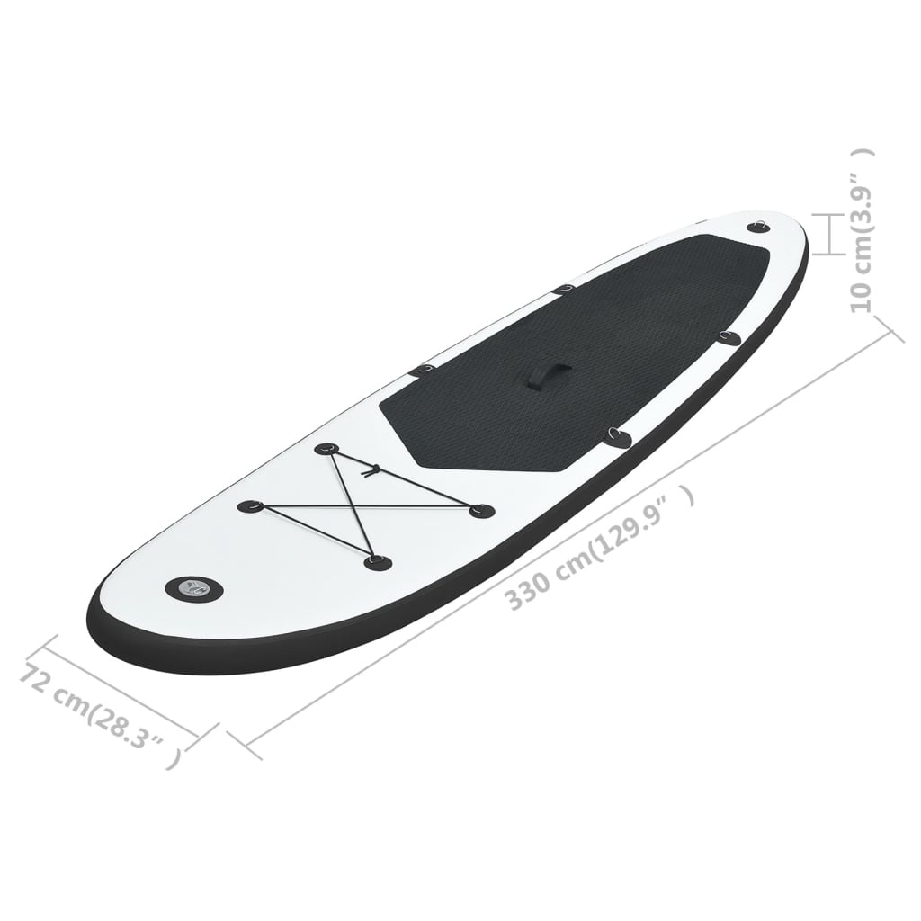 Stand-Up Paddleboard Opblaasbaar Zwart En Wit