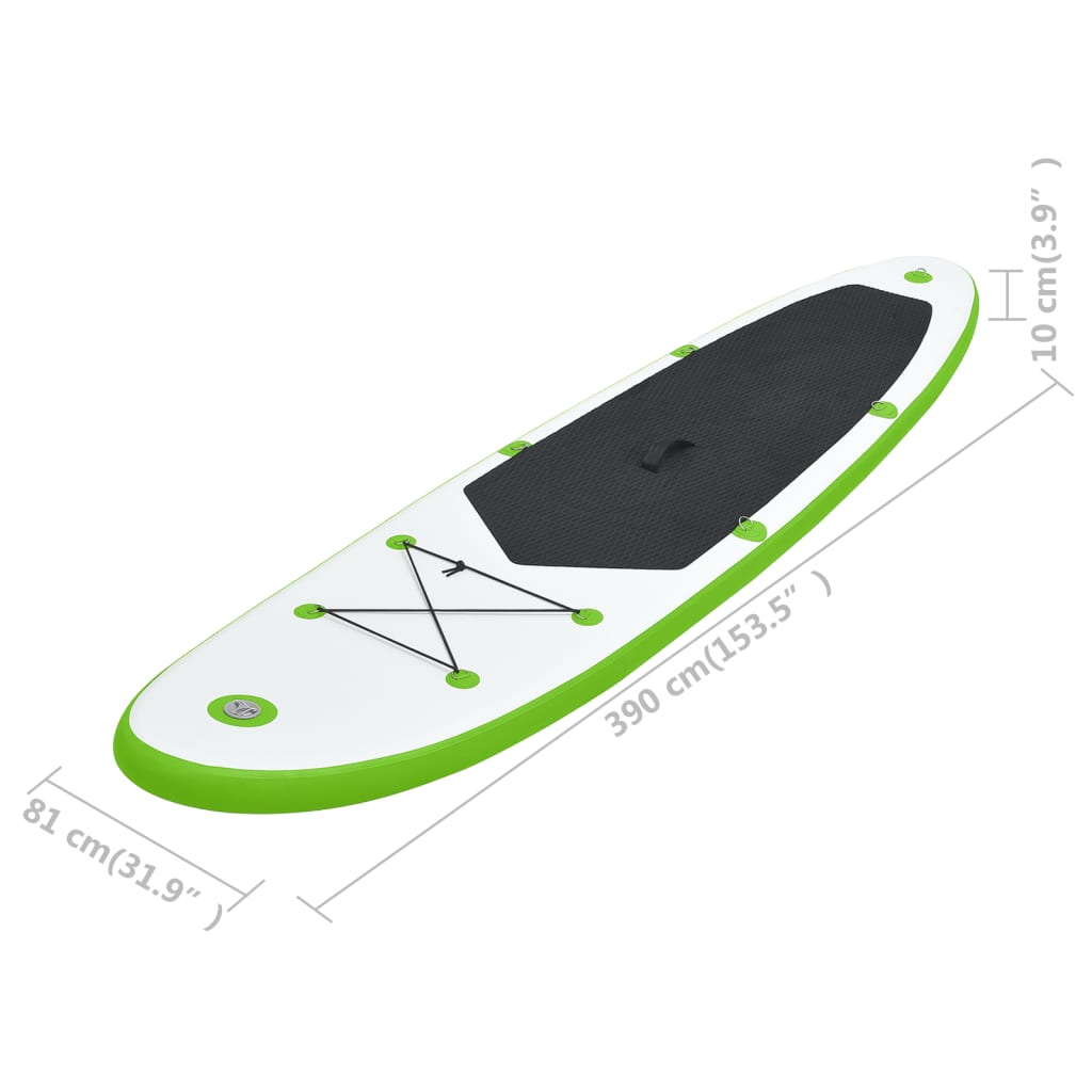 Stand Up Paddleboardset Opblaasbaar Groen En Wit