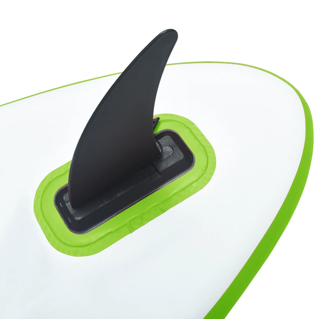 Stand Up Paddleboard Met Zeilset Opblaasbaar Groen En Wit