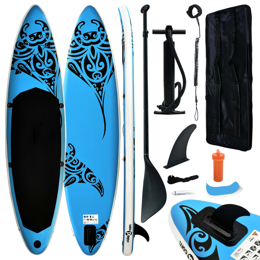 Stand Up Paddleboardset Opblaasbaar 366X76X15 Cm Blauw