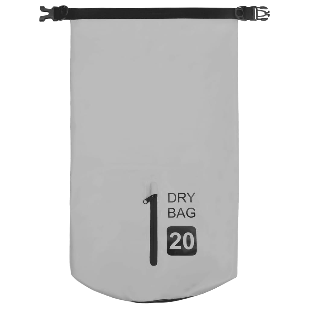 Drybag Met Rits 20 L Pvc Grijs