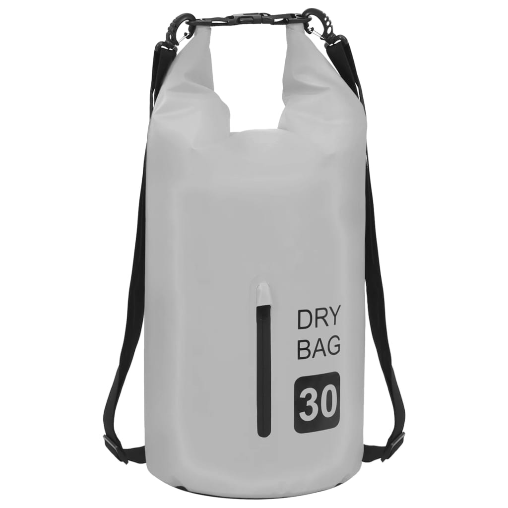 Drybag Met Rits 30 L Pvc Grijs