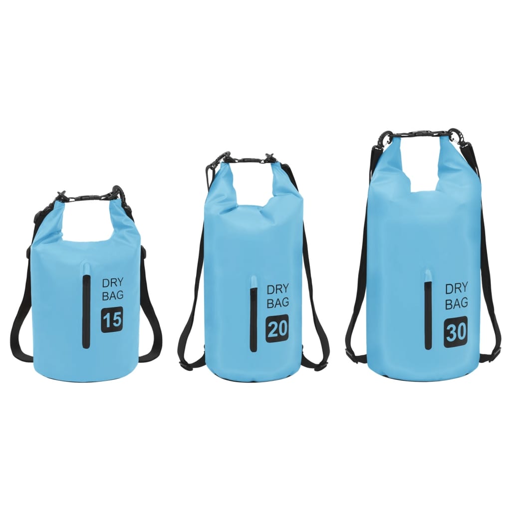 Drybag Met Rits 15 L Pvc Blauw