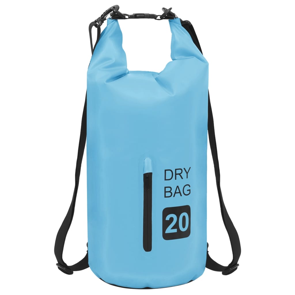 Drybag Met Rits 20 L Pvc Blauw