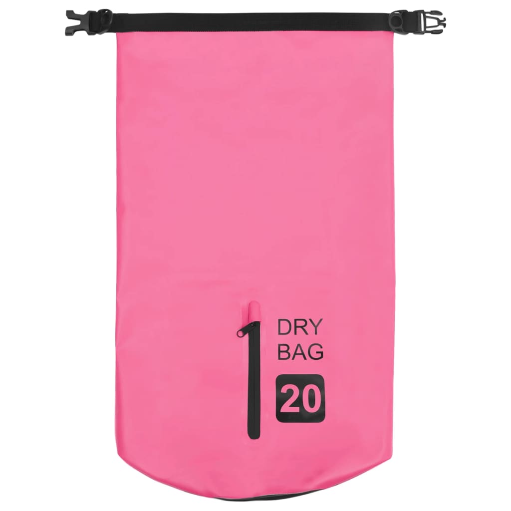 Drybag Met Rits 20 L Pvc Roze
