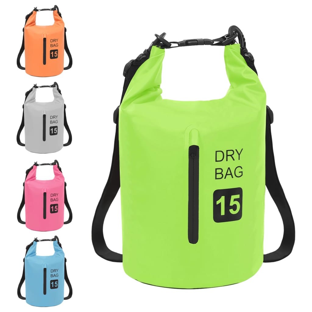 Drybag Met Rits 15 L Pvc Groen