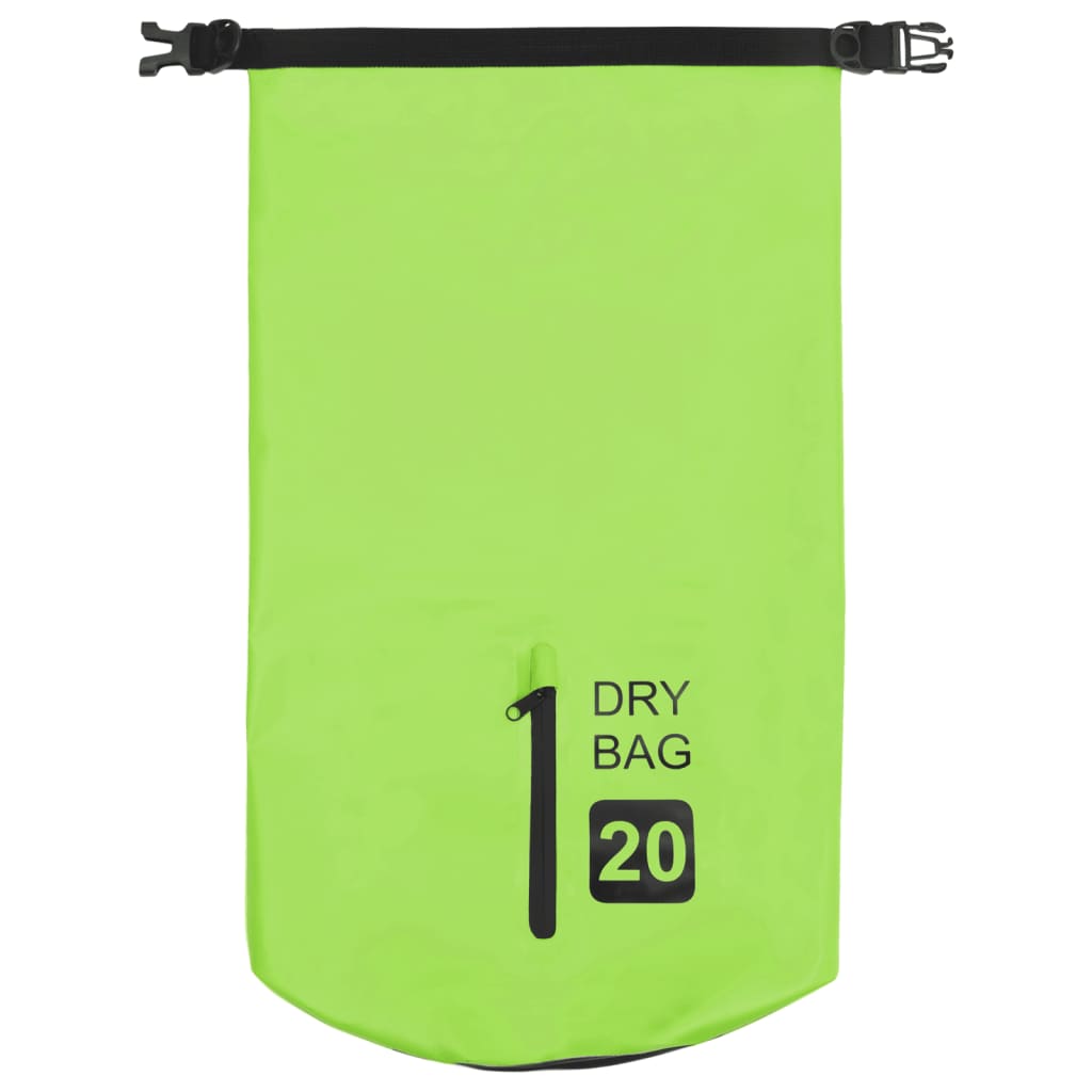 Drybag Met Rits 20 L Pvc Groen