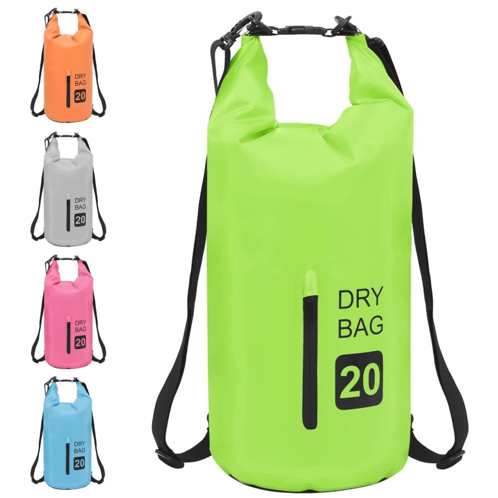 Drybag Met Rits 20 L Pvc Groen