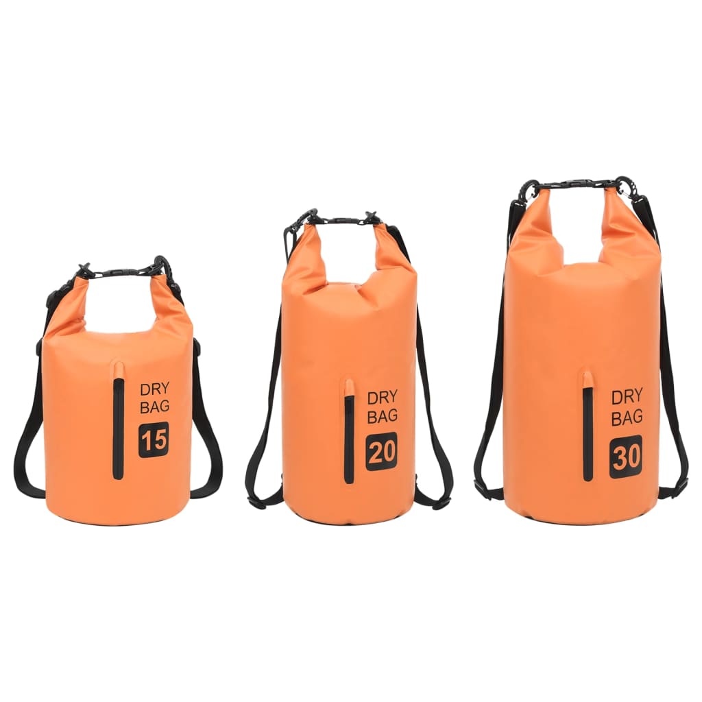 Drybag Met Rits 15 L Pvc Oranje