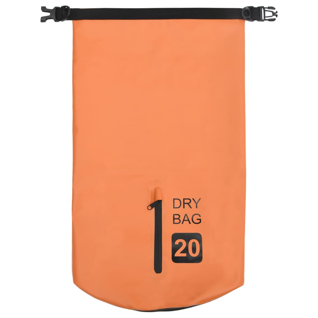 Drybag Met Rits 20 L Pvc Oranje