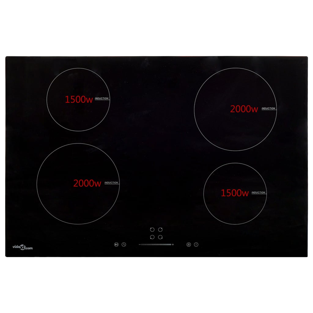 Inductiekookplaat 4 Zones Aanraakbediening 7000 W 77 Cm Glas