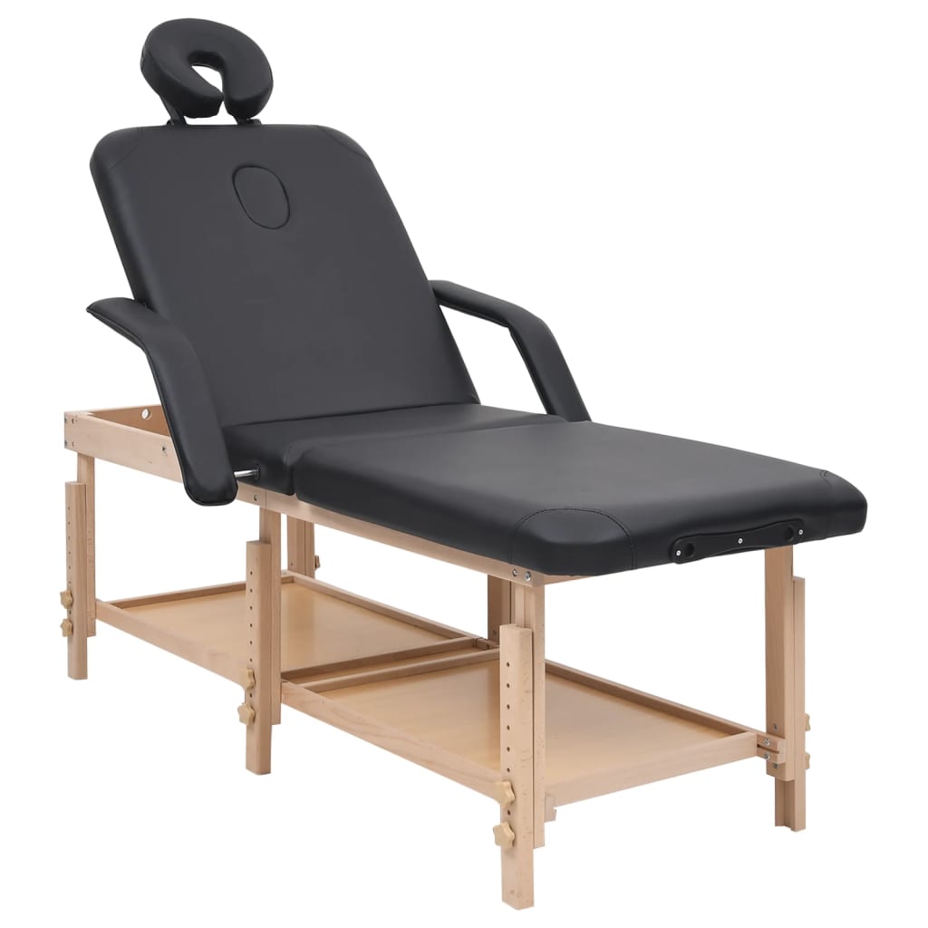 Massagetafel 3 Zones Kunstleer Zwart