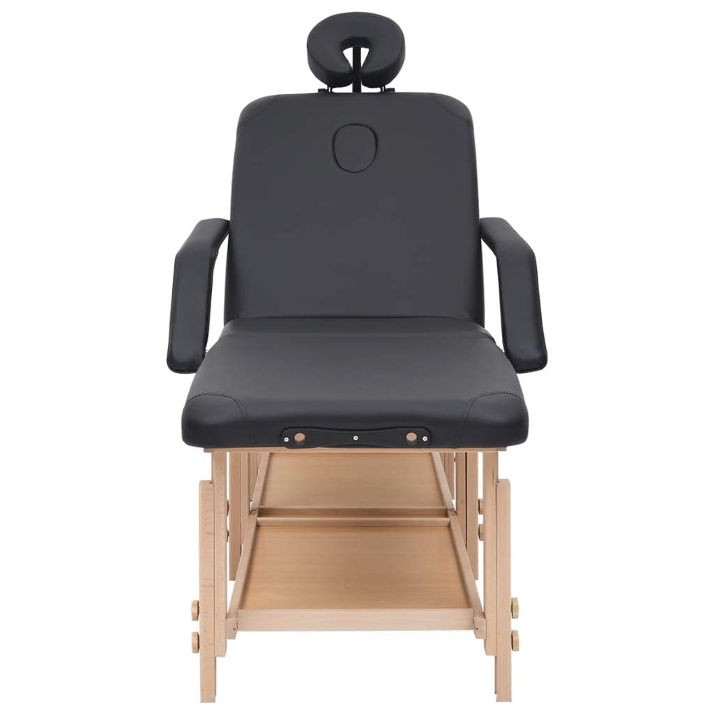 Massagetafel 3 Zones Kunstleer Zwart