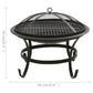 Vuurplaats En Barbecue 2-In-1 Met Pook 56X56X49 Cm Staal