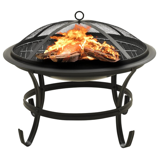 Vuurplaats En Barbecue 2-In-1 Met Pook 56X56X49 Cm Staal