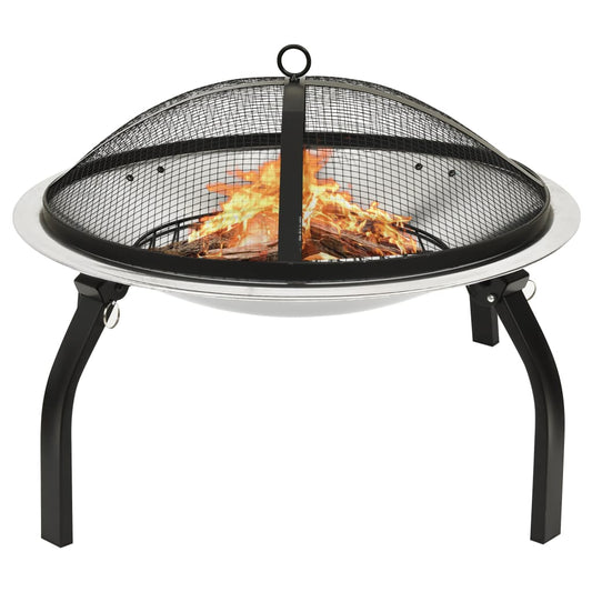 Vuurplaats En Barbecue 2-In-1 Met Pook 56X56X49 Cm Rvs