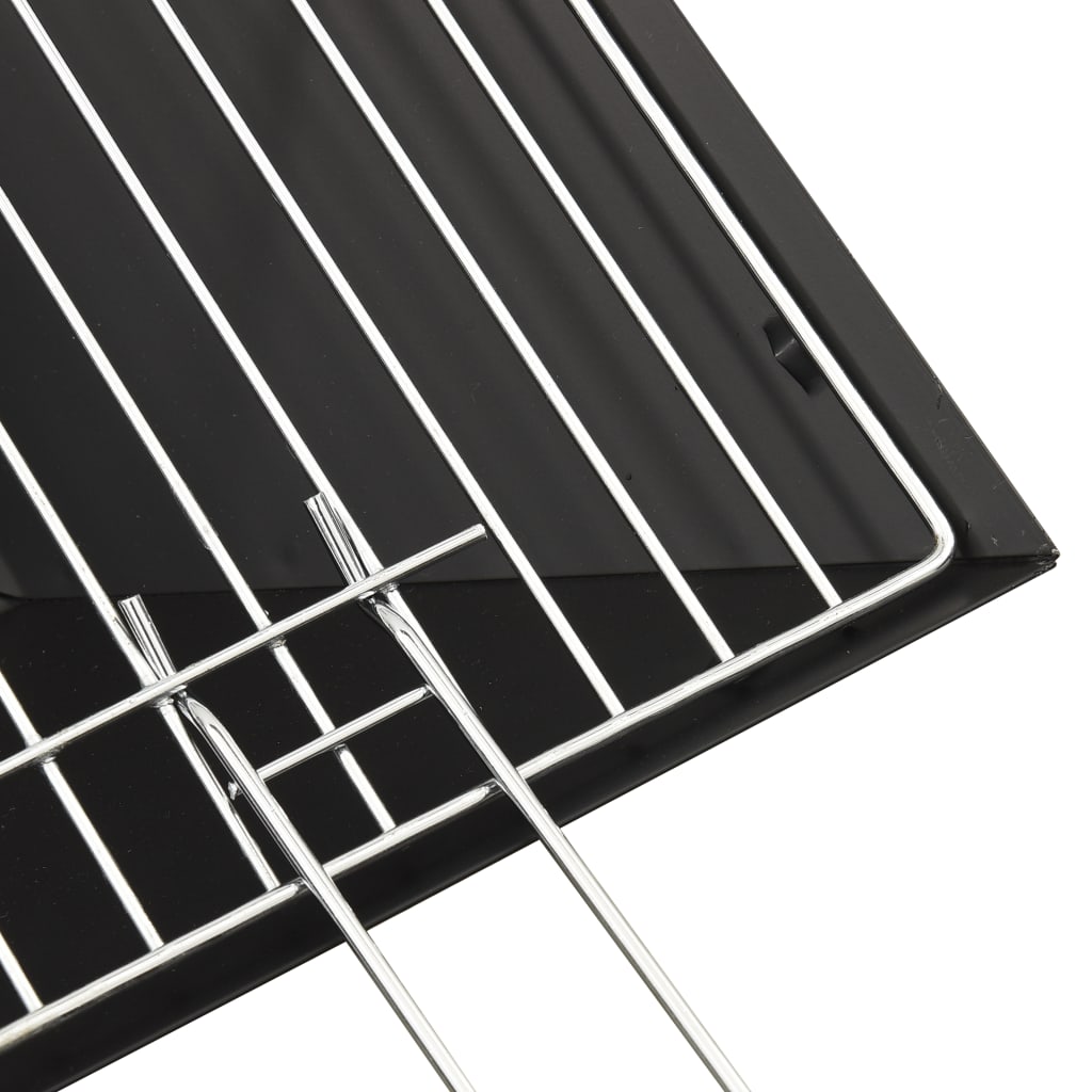 Vuurplaats En Barbecue 2-In-1 Met Pook 46,5X46,5X37 Cm Staal