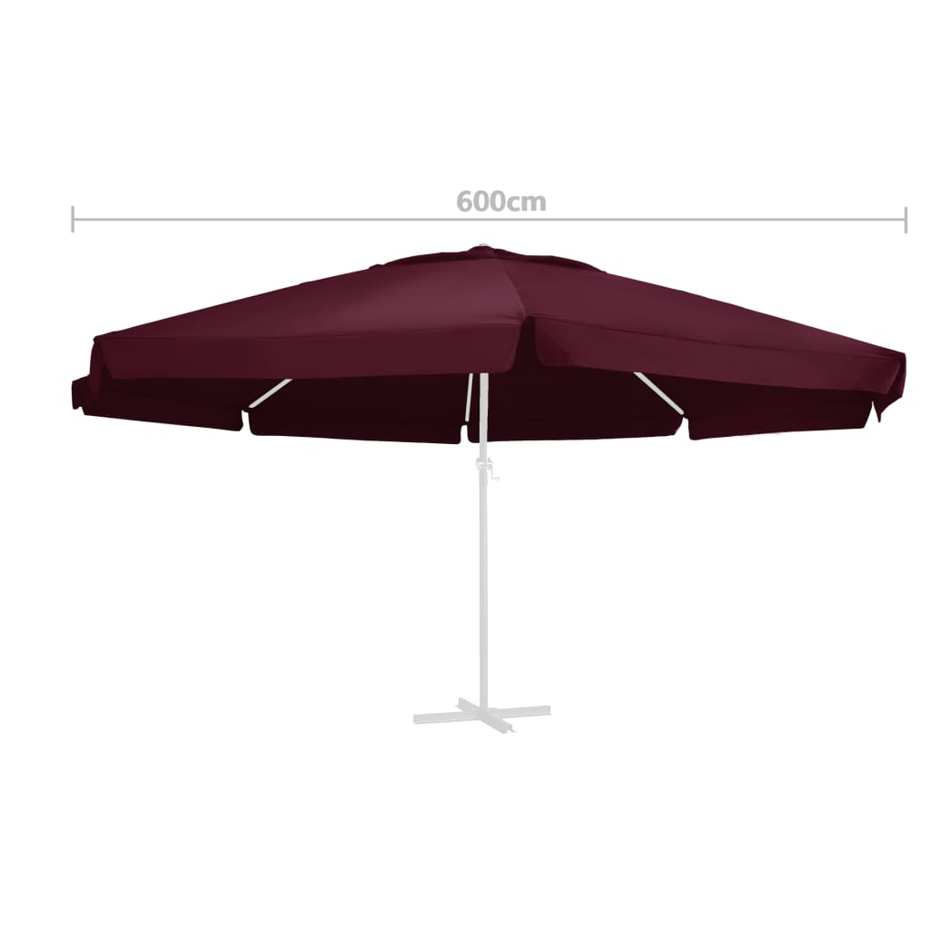 Vervangingsdoek Voor Parasol 600 Cm Bordeauxrood