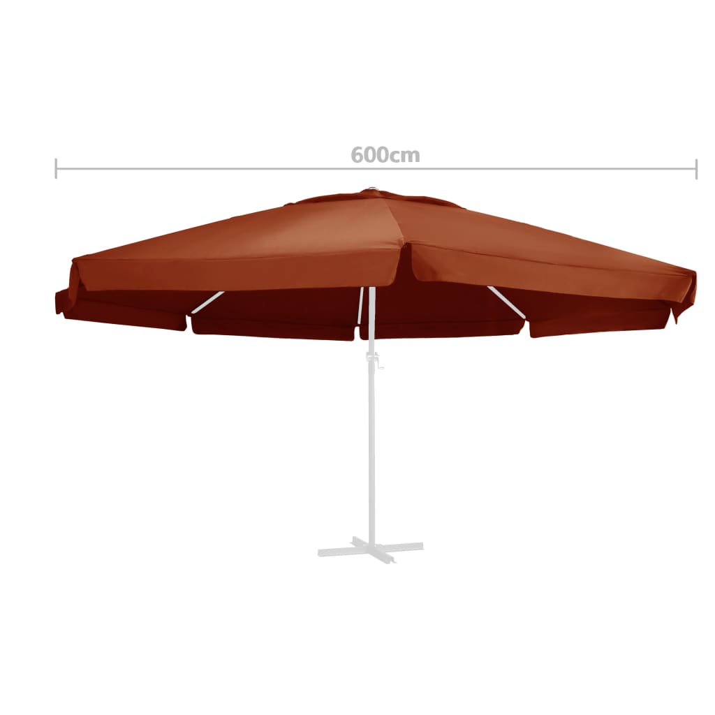 Vervangingsdoek Voor Parasol 600 Cm Terracottakleurig